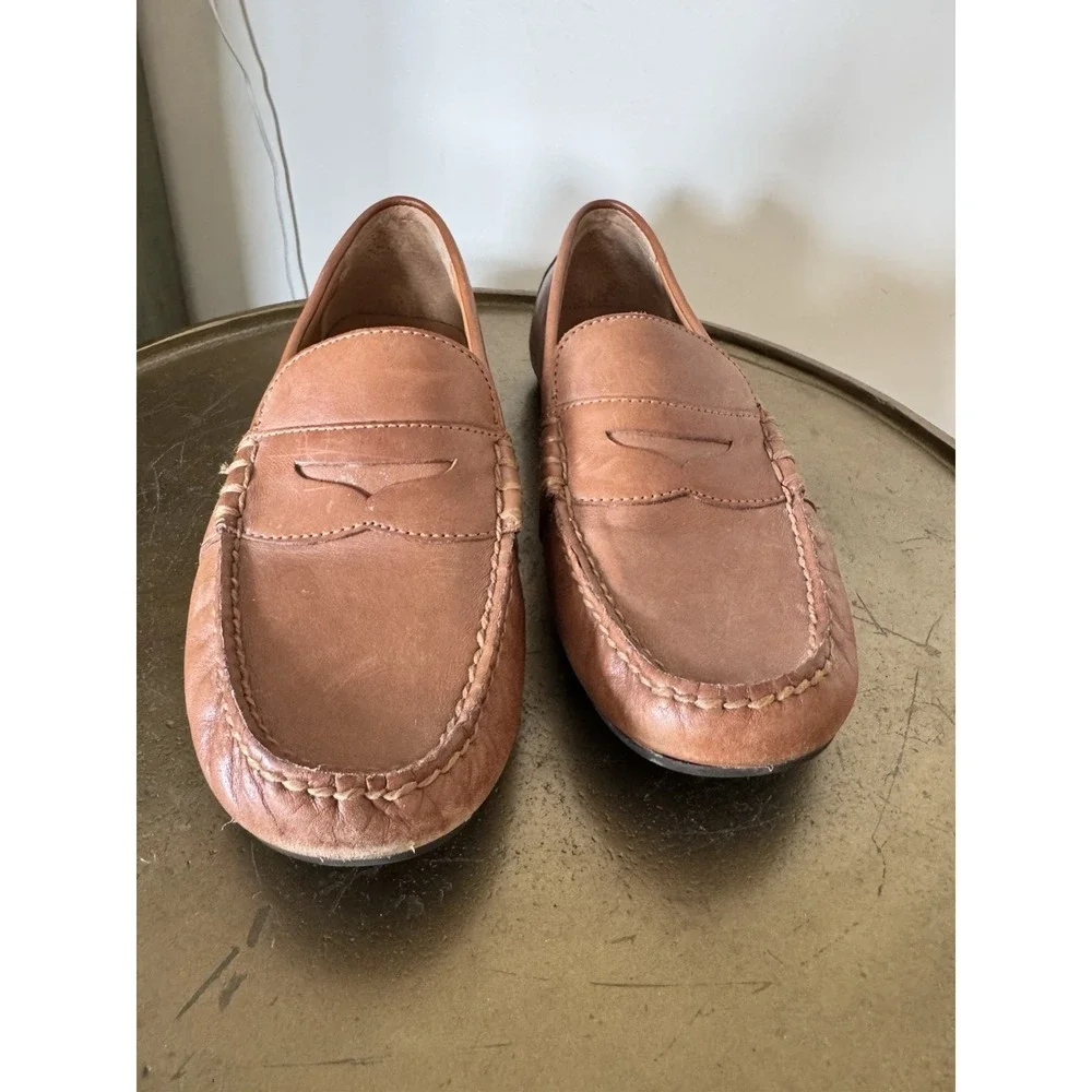 Ralph Lauren Polo Leather Reynold Men's Penny Loafer Shoe Size 9D Classic Cognac
